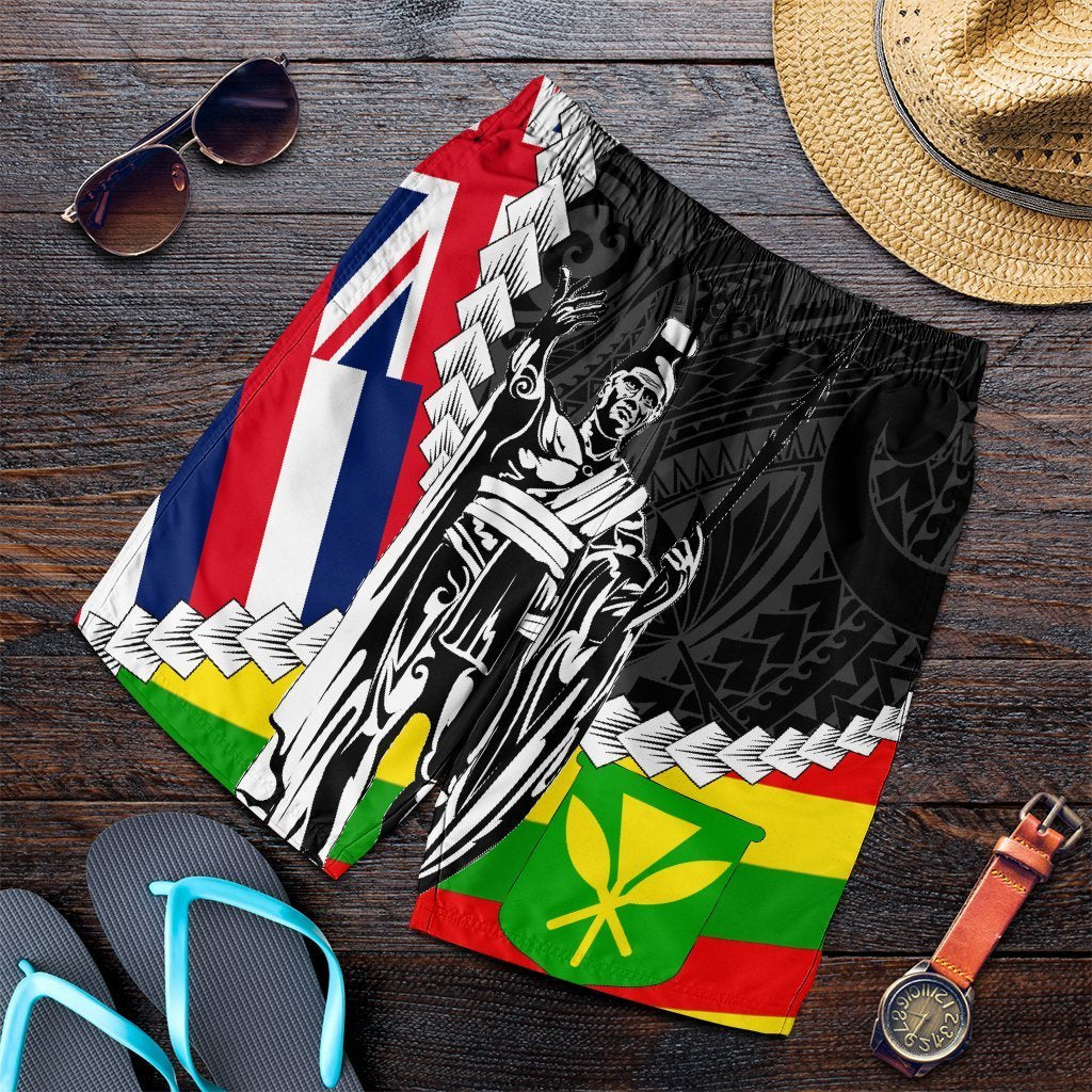Hawaii Two Flag Kanaka Maoli King Polynesian Men's Shorts