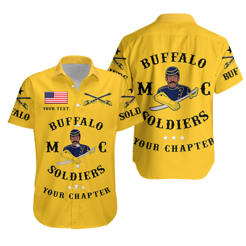Personalized Buffalo Soldiers Motorcycle Club BSMC Hawaiian Shirt Original Style - Gold