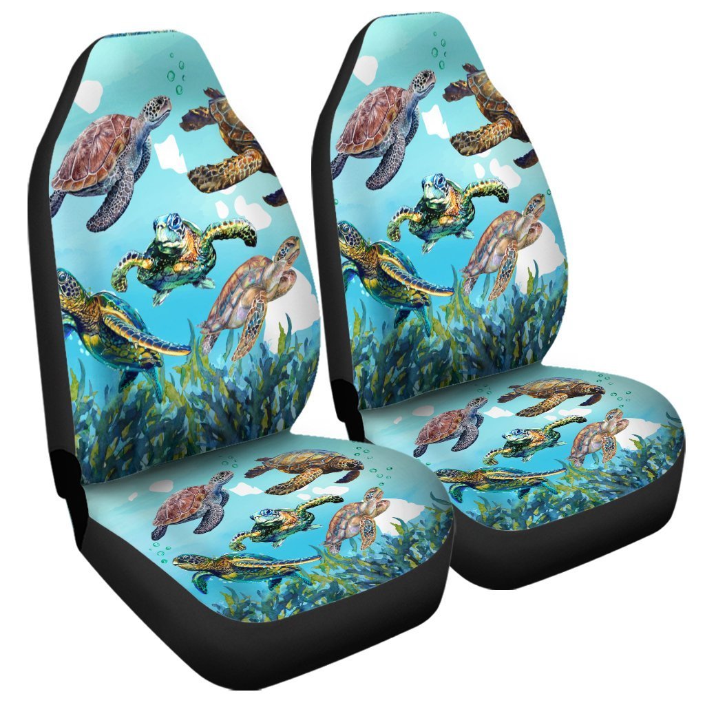 Hawaiian Map Sea Turtles Ocean Polynesian Car Seat Covers