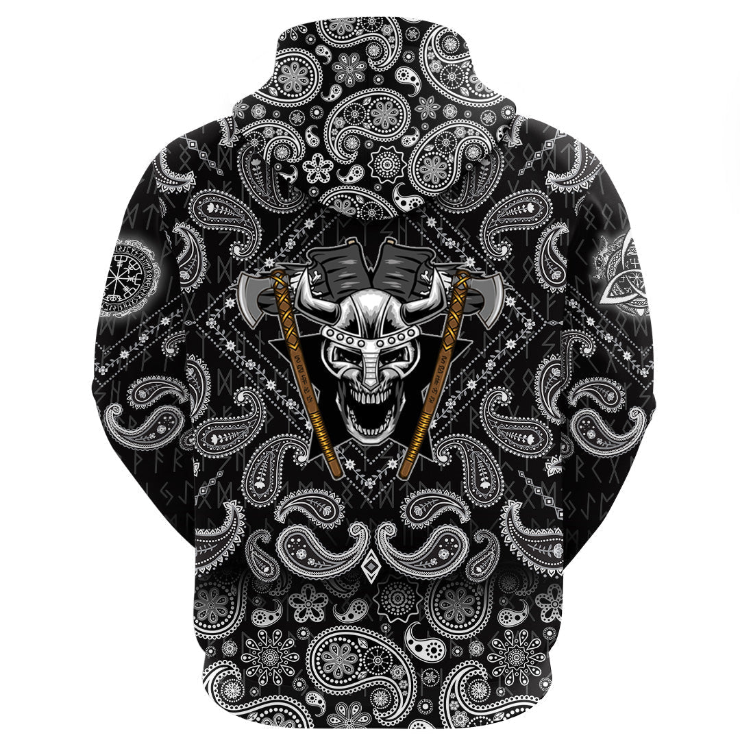 Viking Hoodie Helmet Head with Bandana Paisley Style RLT12