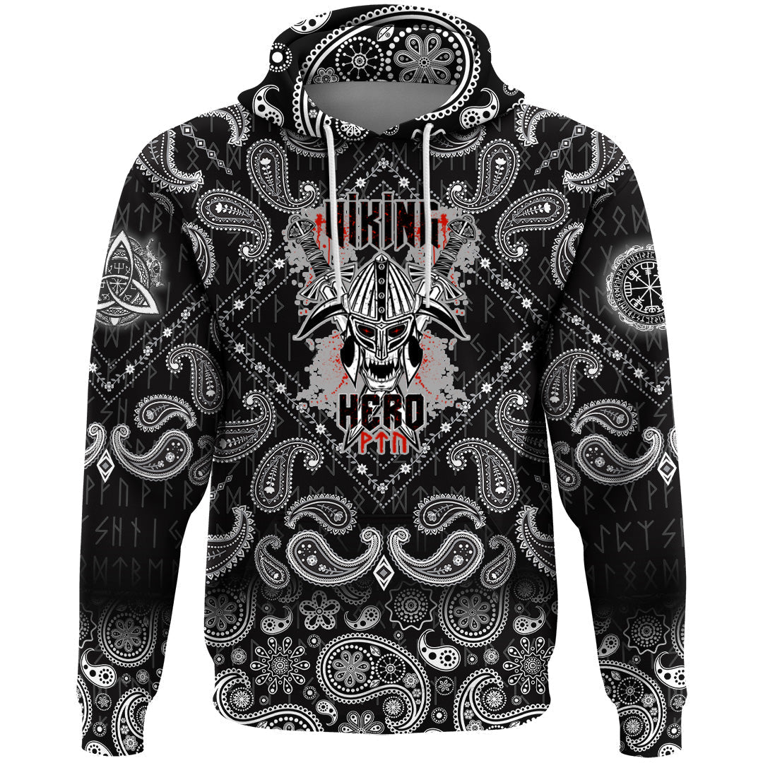 Viking Hoodie Hero with Bandana Paisley Style RLT12