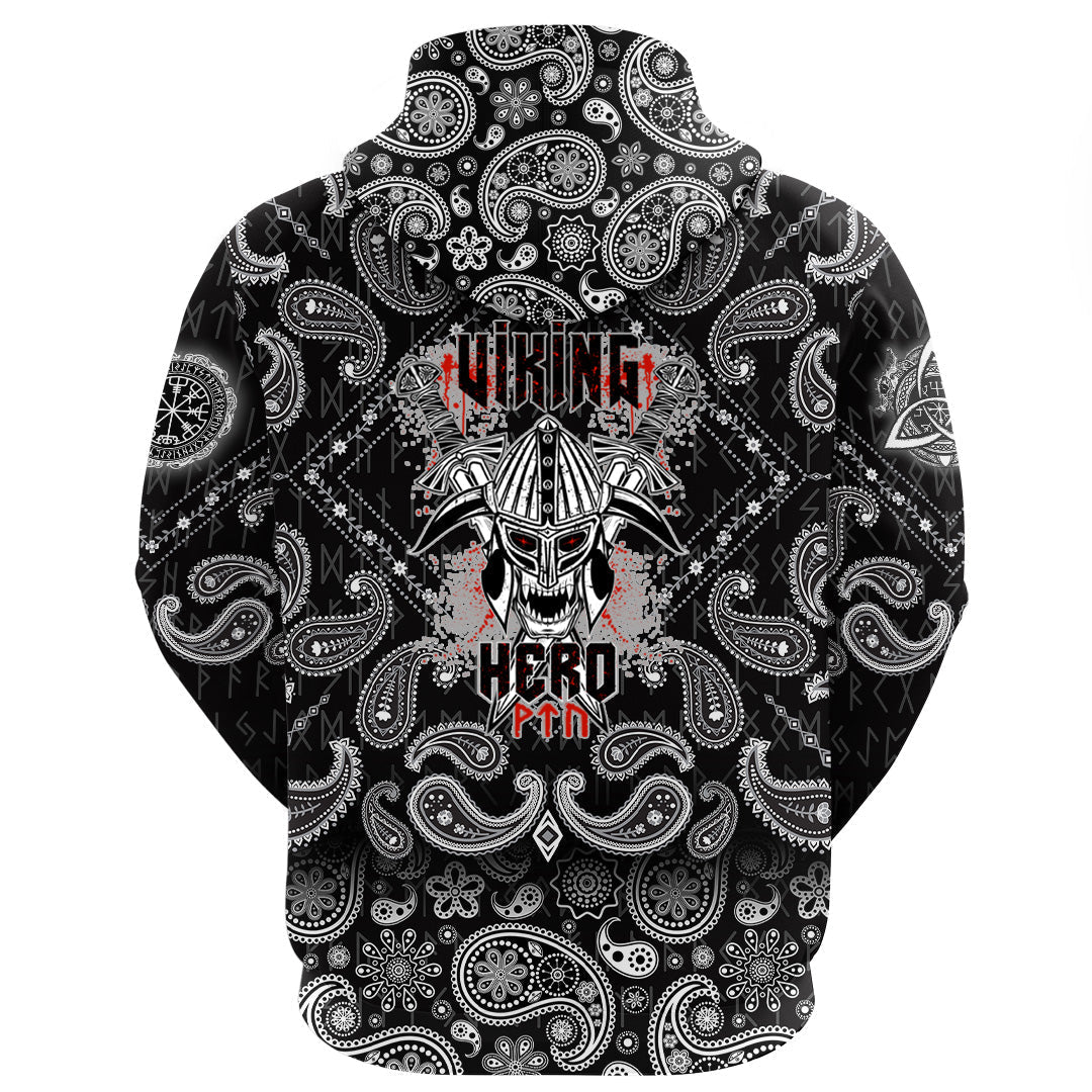 Viking Hoodie Hero with Bandana Paisley Style RLT12