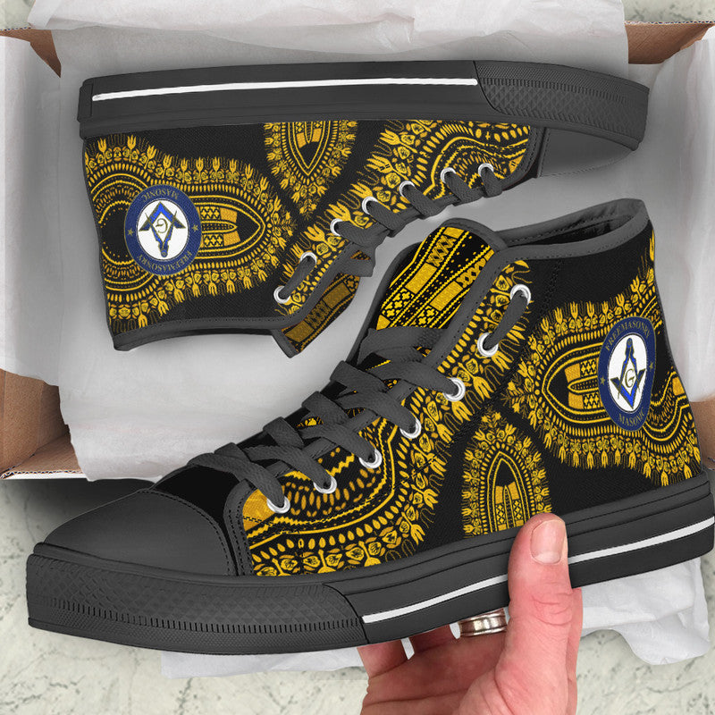 Freemasonry High Top Shoes The Masonic Dashiki Vibes LT8