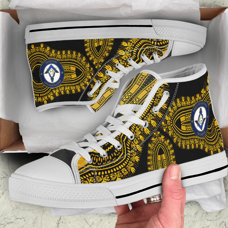 Freemasonry High Top Shoes The Masonic Dashiki Vibes LT8