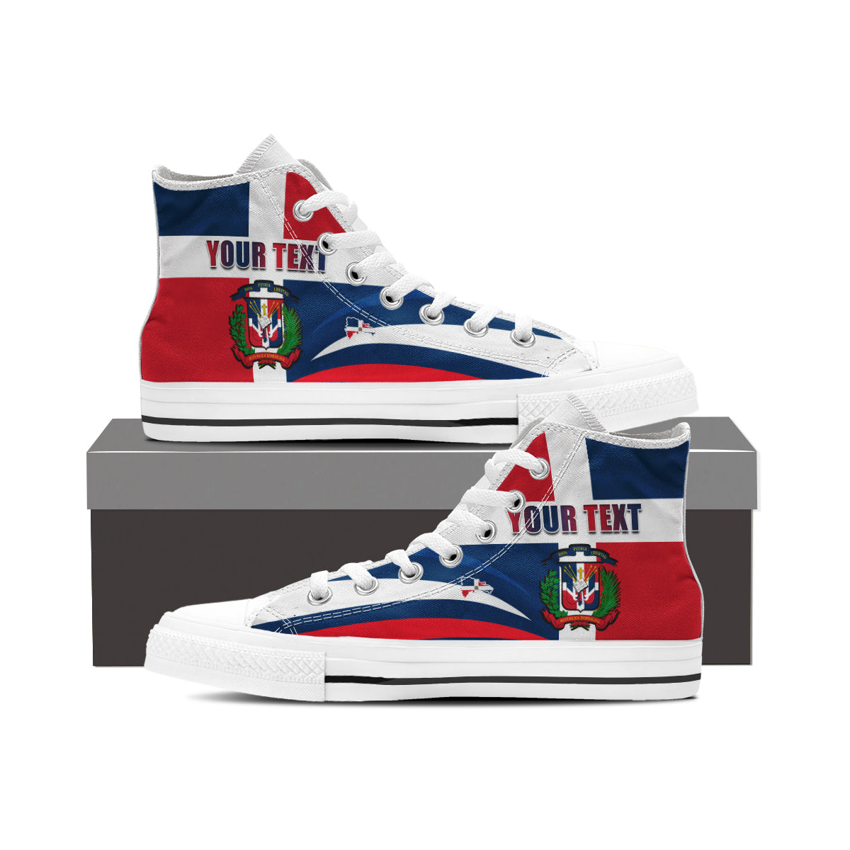 Custom Dominican Republic High Top Shoes Dominicana Proud Style Flag LT13