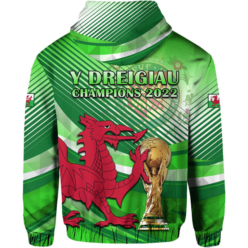 Wales Football Champions Qatar 2022 Sport Style Hoodie Green LT9