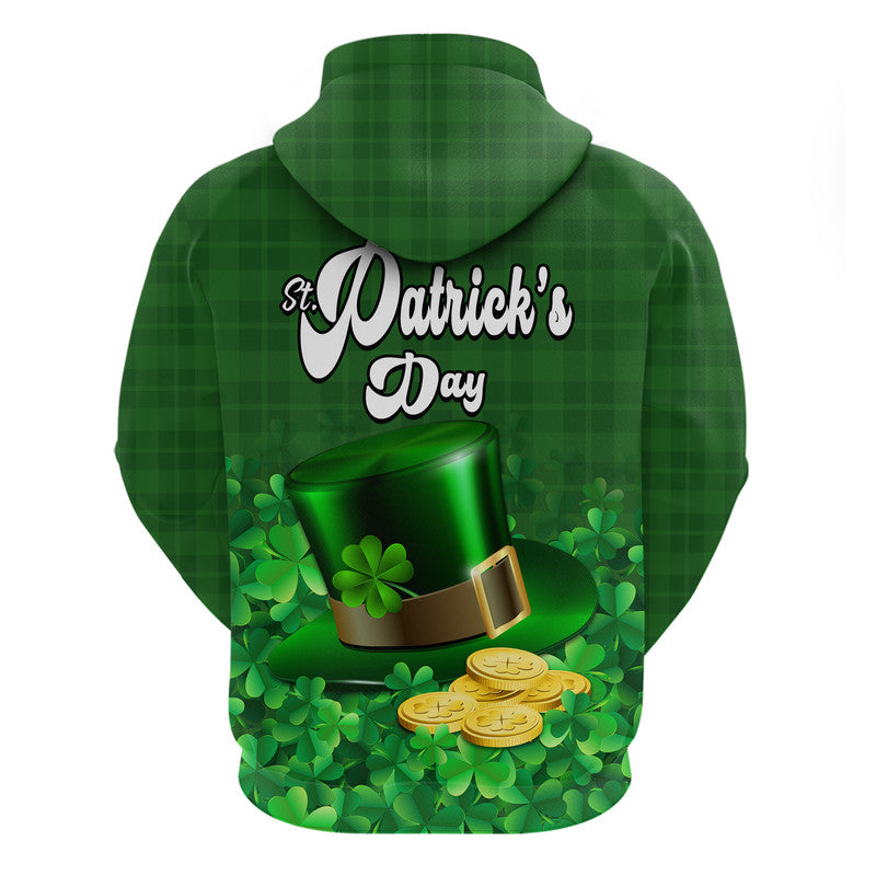 St Patricks Day Hoodie Green Leprechaun Hat With Clover Leaf No2 LT9