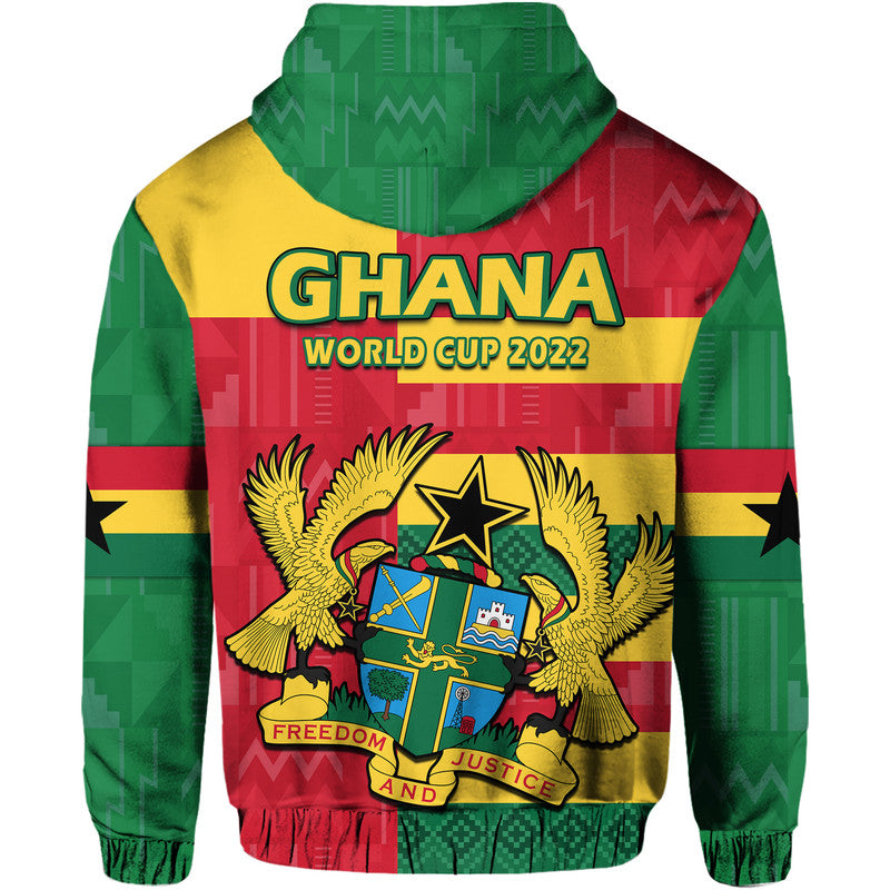 Ghana Football Flag Color Mixed Kente Pattern Hoodie LT9