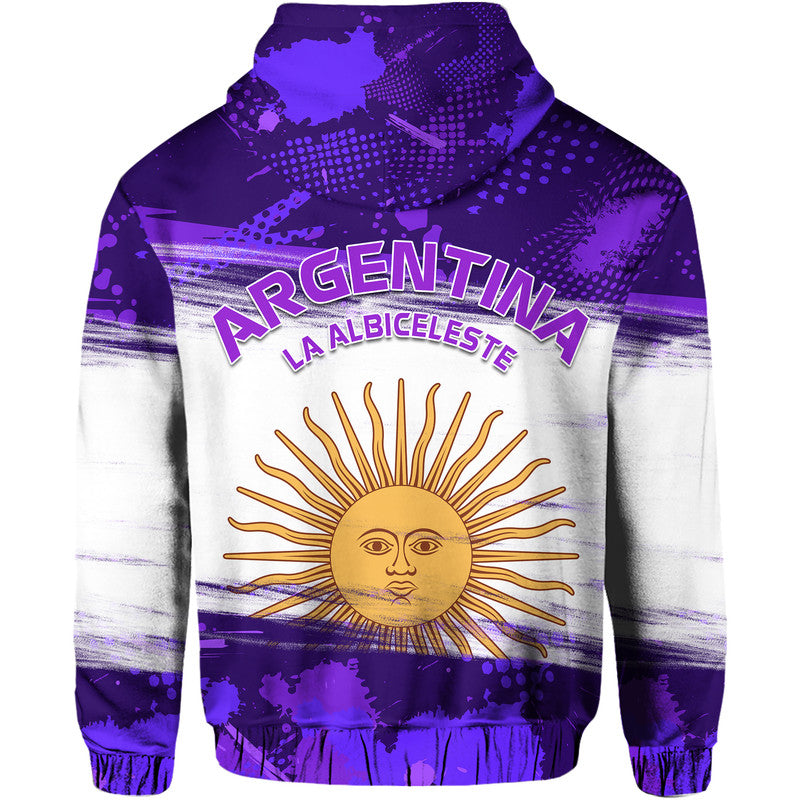 Argentina Sol de Mayo La Albiceleste Flag Style Hoodie Purple LT9