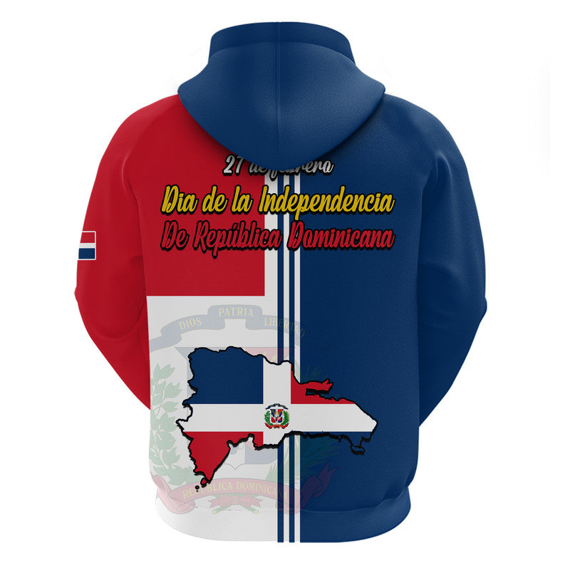 Dominican Republic Dia de la Independencia Hoodie Coat Of Arms And Flag Map LT9