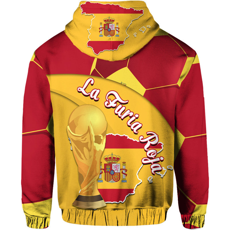 Spain Football Champions Hoodie Spain Flag With Soccer Ball LT9