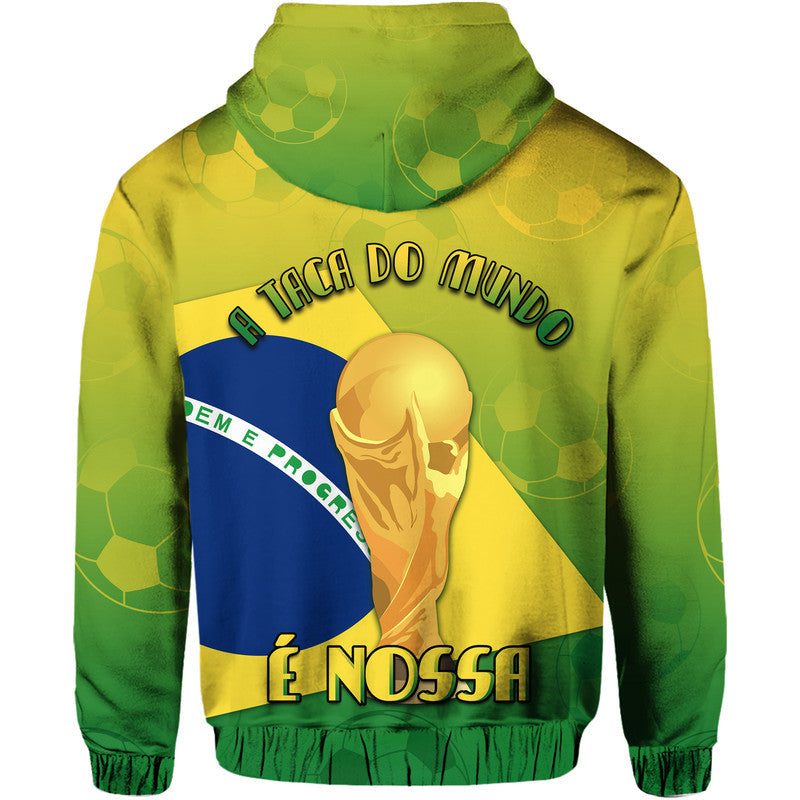 Brazil Football Champions Flag With Soccer Ball Hoodie LT9