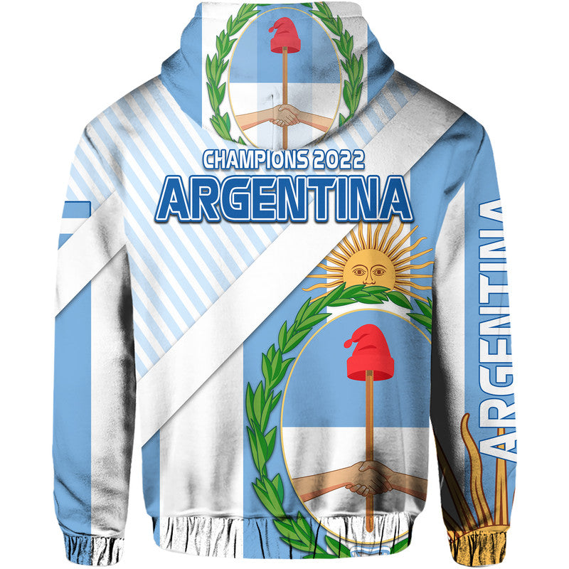 Argentina Champions Football 2022 Hoodie La Albiceleste Sol de Mayo LT9