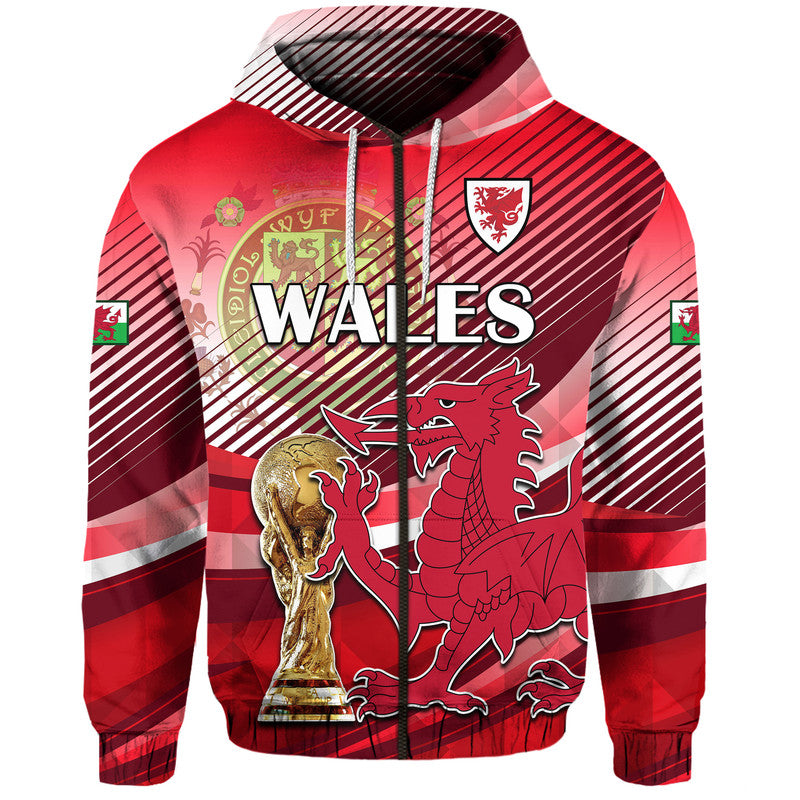 Custom Wales Football Champions Qatar 2022 Sport Style Hoodie Red LT9