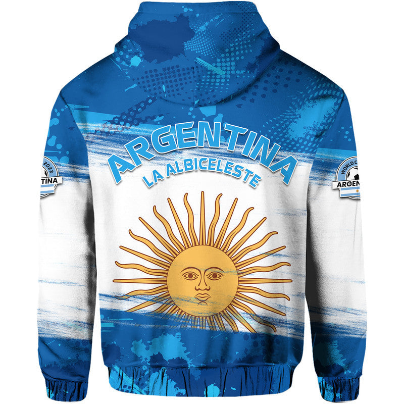 Argentina Sol de Mayo La Albiceleste Flag Style Hoodie Blue LT9