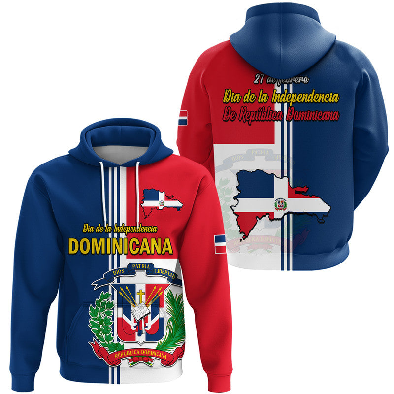 Dominican Republic Dia de la Independencia Hoodie Coat Of Arms And Flag Map LT9