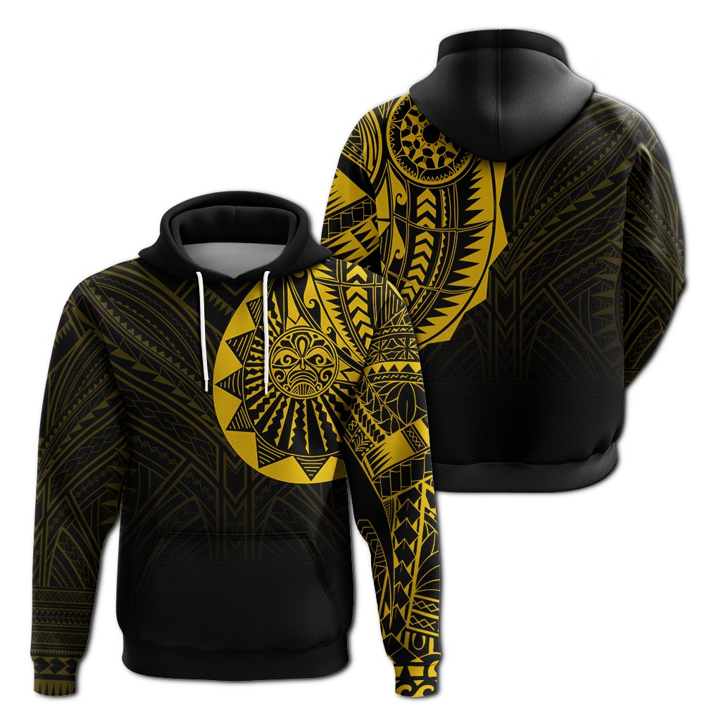 Polynesian Full Sleeve Tattoo Hoodie Gold Vibes LT7