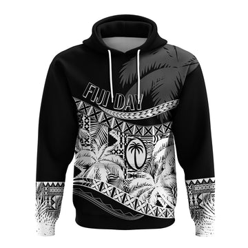 Custom Fiji Day Hoodie Flying Fijians Masi Kesa Style - Black LT7