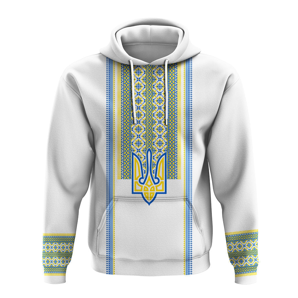 Ukraine Folk Patterns Hoodie Unity Day - White LT7