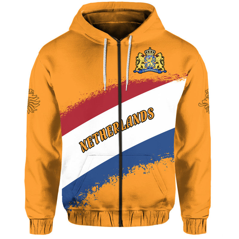 Custom Netherlands Football Flag Style Hoodie LT9