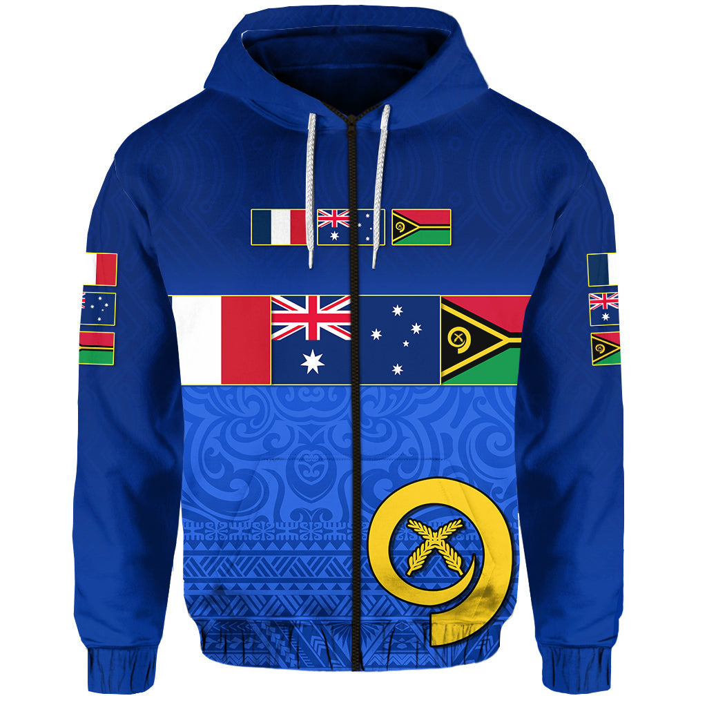 Custom Personalised Vanuatu Hoodie Mix Australia and France Flag LT13