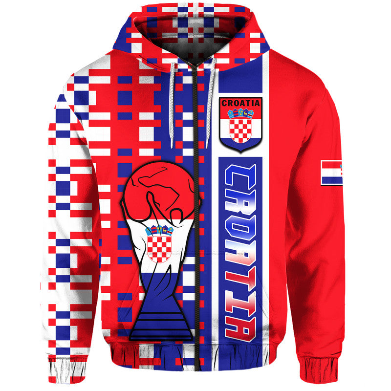 Custom Croatia Hoodie Football Flag Minimalist Style LT9