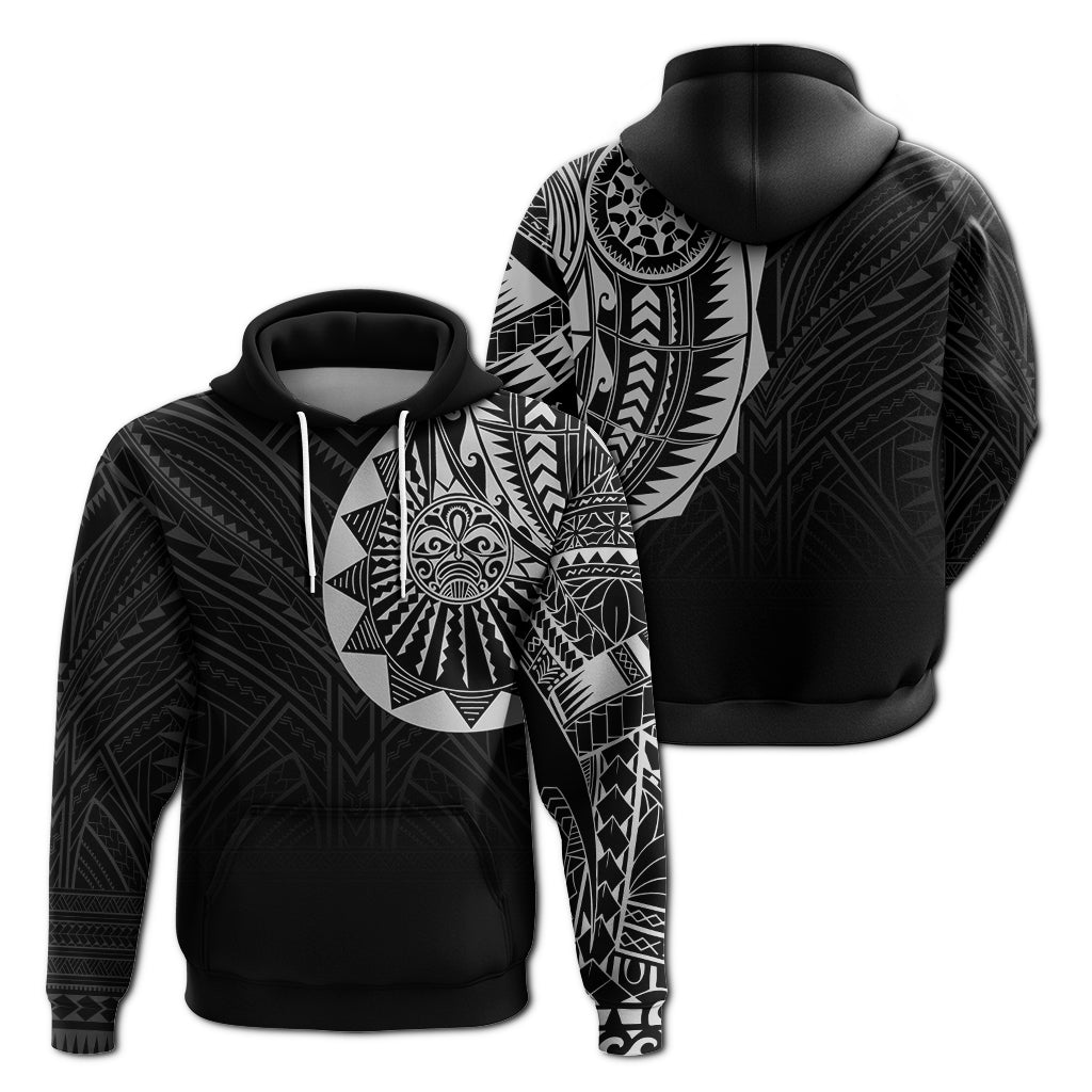 Polynesian Full Sleeve Tattoo Hoodie Silver Vibes LT7