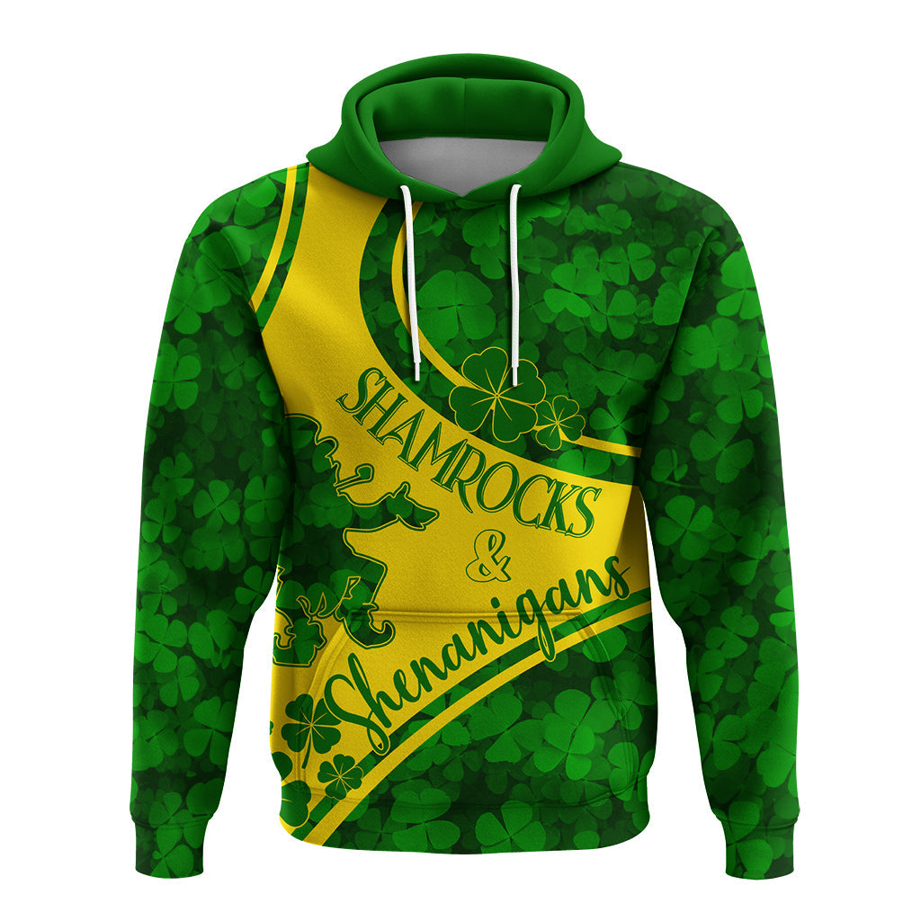 Saint Patrick Day Hoodie Shamrocks And Shenanigans - Gold Style LT7