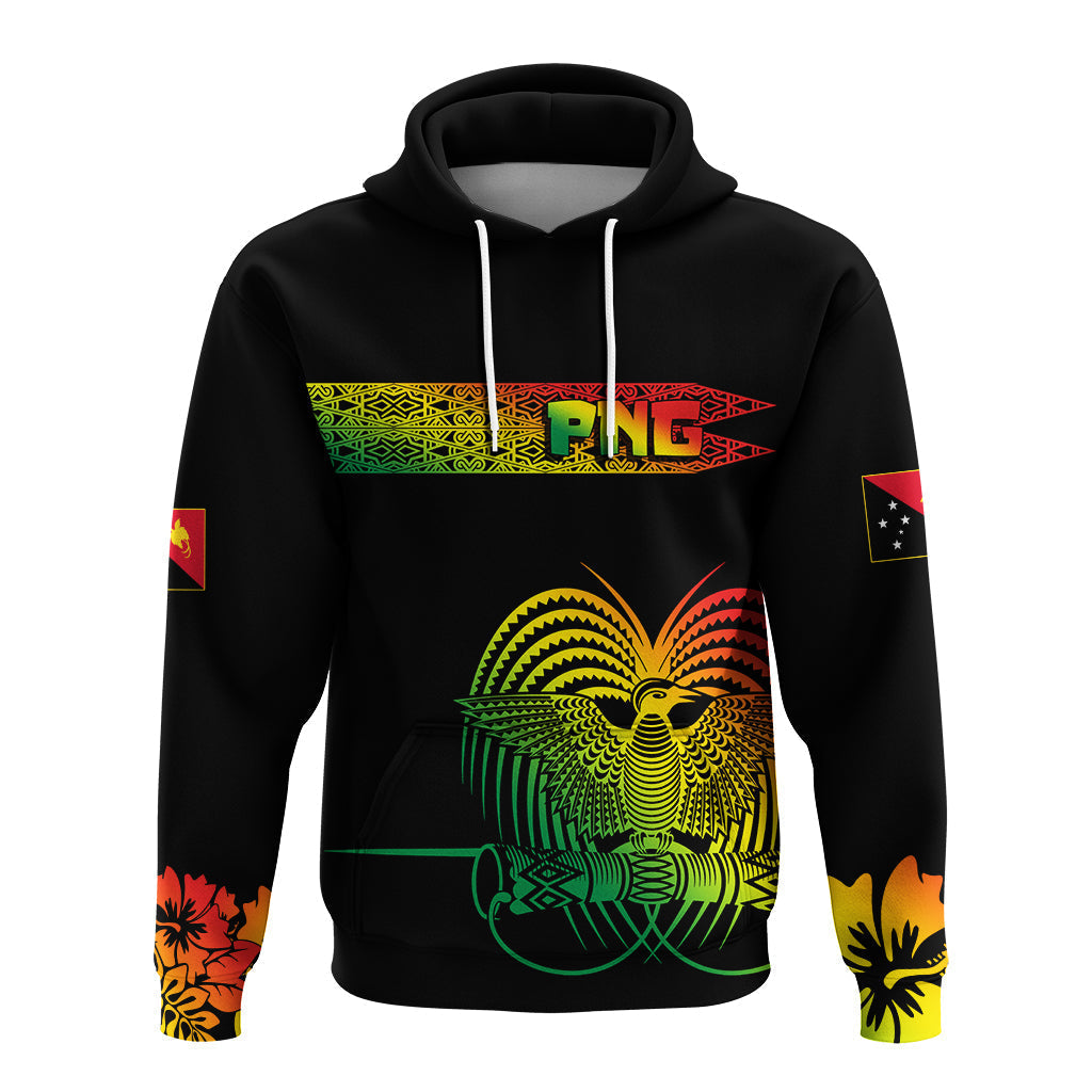 PNG Hibiscus Tribal Pattern Hoodie Motuan Reggae Color LT7