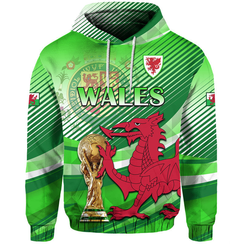 Custom Wales Football Champions Qatar 2022 Sport Style Hoodie Green LT9