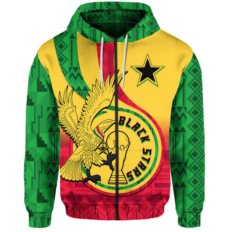 Custom Ghana Football Black Star and Golden Tawny Eagles Hoodie LT9