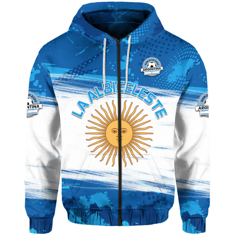 Argentina Sol de Mayo La Albiceleste Flag Style Hoodie Blue LT9