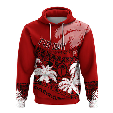 Custom Fiji Day Hoodie Flying Fijians Masi Kesa Style - Red LT7
