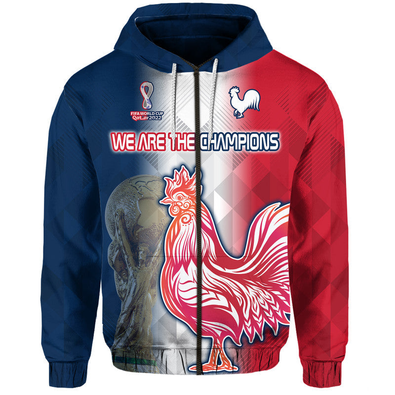 France Football Qatar Roosters Champions 2022 Hoodie LT9