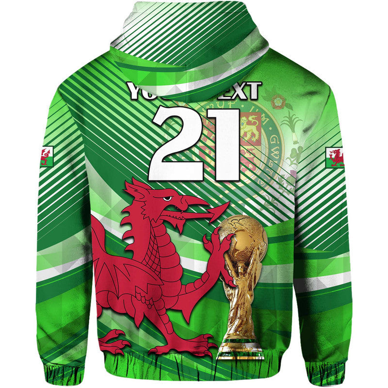 Custom Wales Football Champions Qatar 2022 Sport Style Hoodie Green LT9