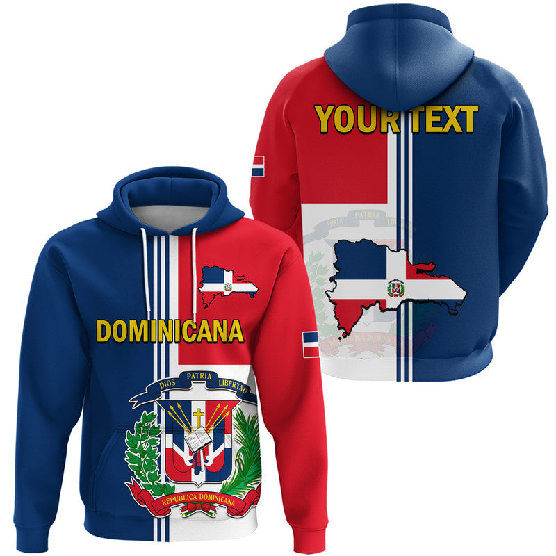 Custom Dominican Republic Hoodie Coat Of Arms And Flag Map LT9