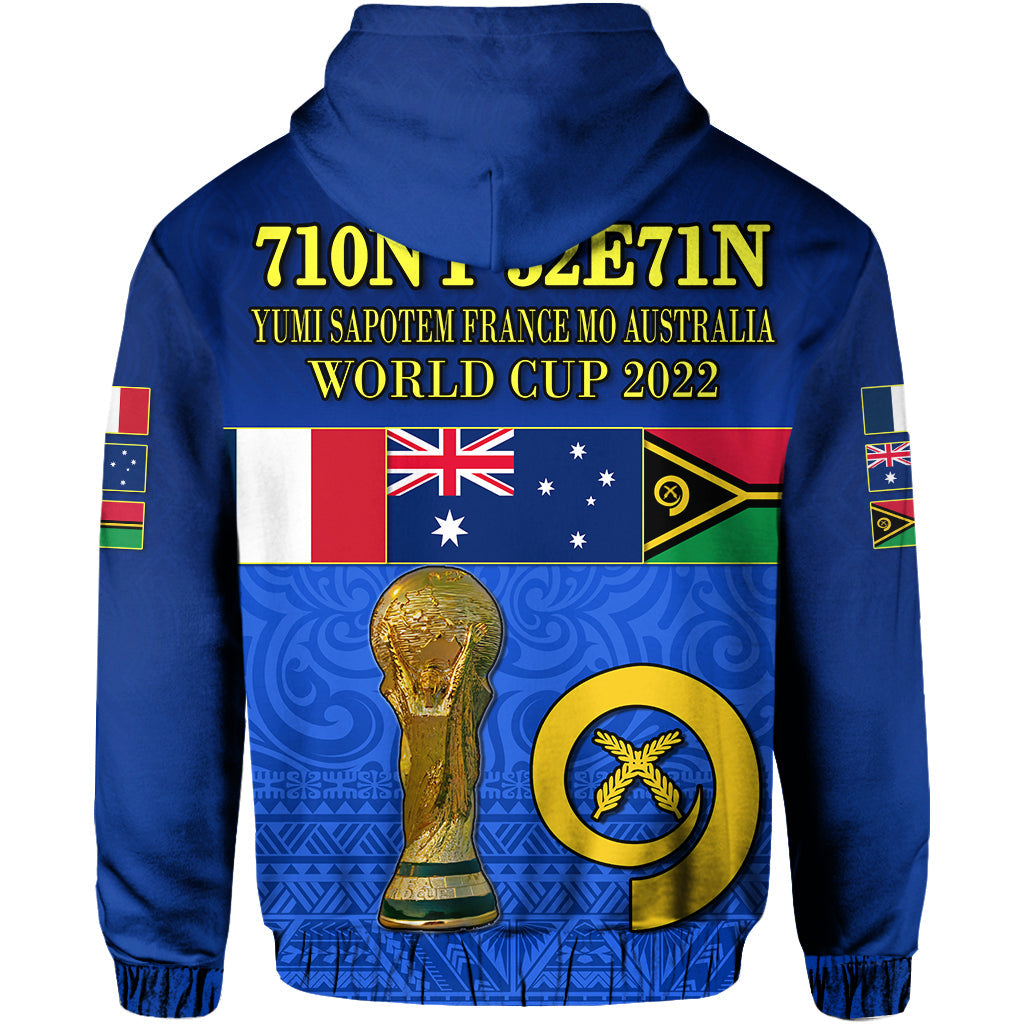710NY 32E71N Football 2022 Vanuatu Hoodie Mix Australia and France Flag LT13