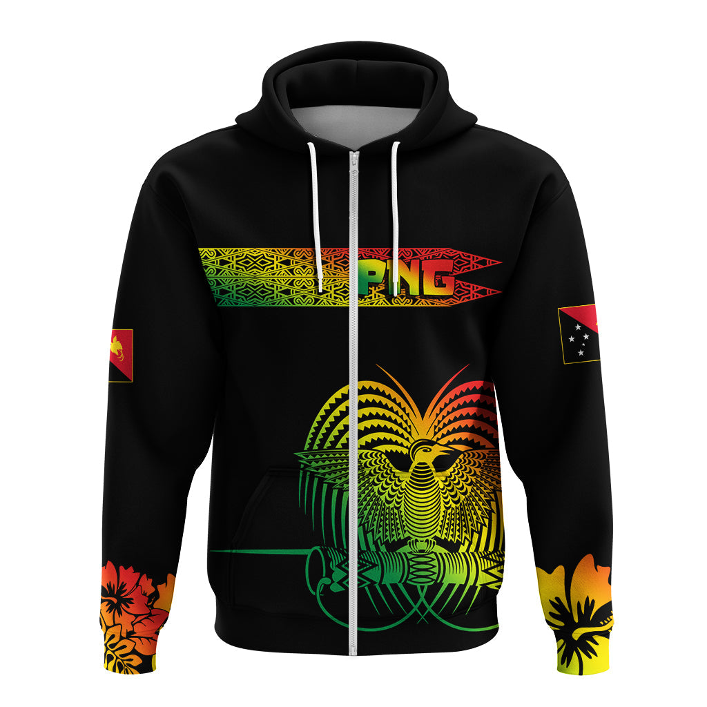 PNG Hibiscus Tribal Pattern Hoodie Motuan Reggae Color LT7