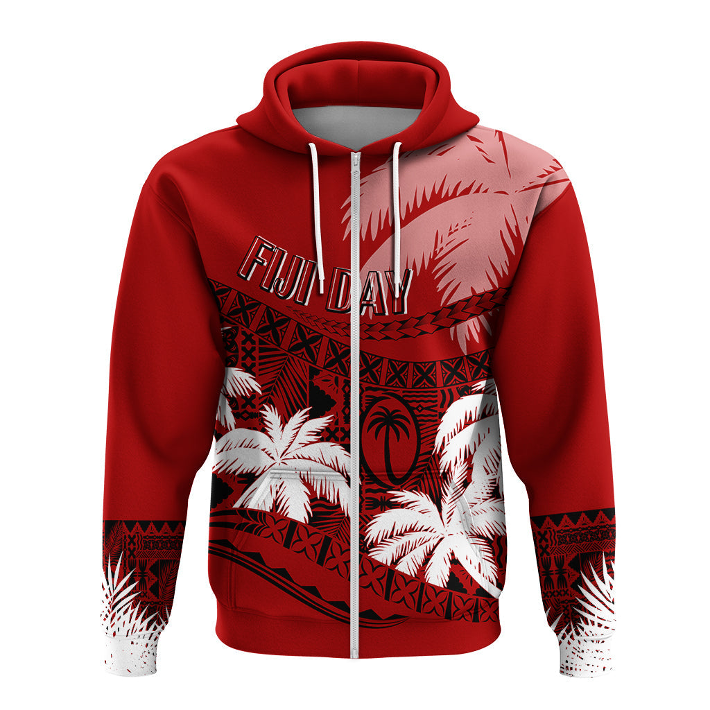 Custom Fiji Day Hoodie Flying Fijians Masi Kesa Style - Red LT7