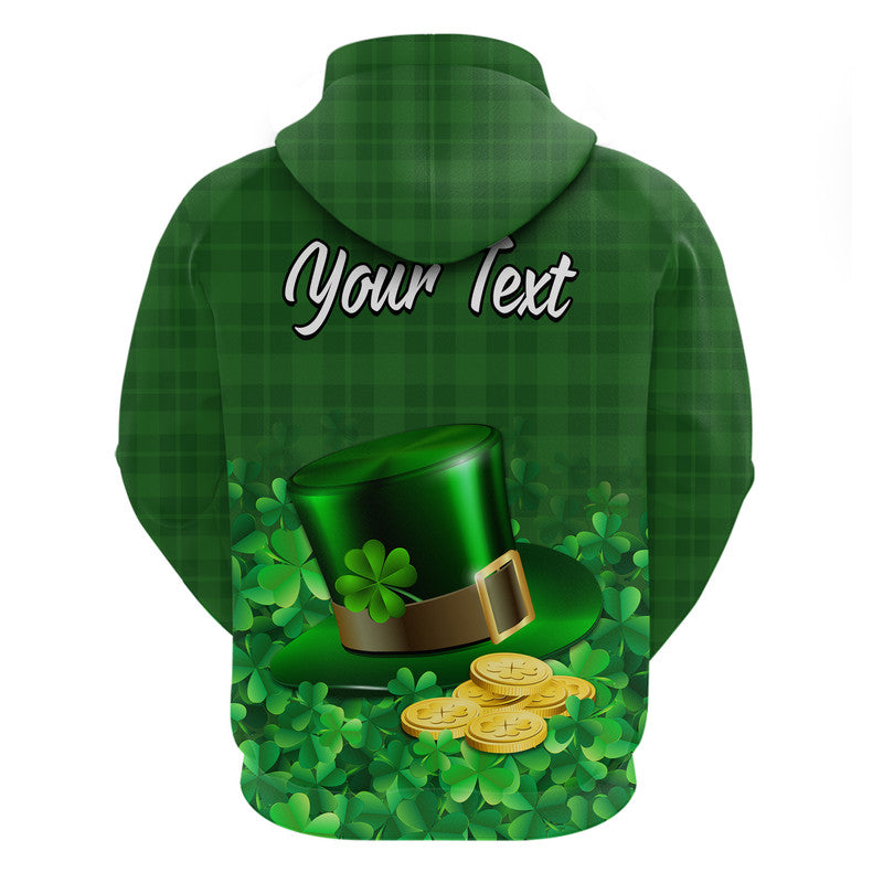 Custom St Patricks Day Hoodie Green Leprechaun Hat With Clover Leaf No2 LT9