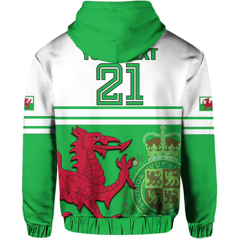 Custom Wales Football Hoodie Cymru Coat of Arms LT9