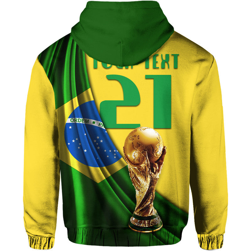 Custom Brazil Hoodie Football Champions WC 2022 LT9