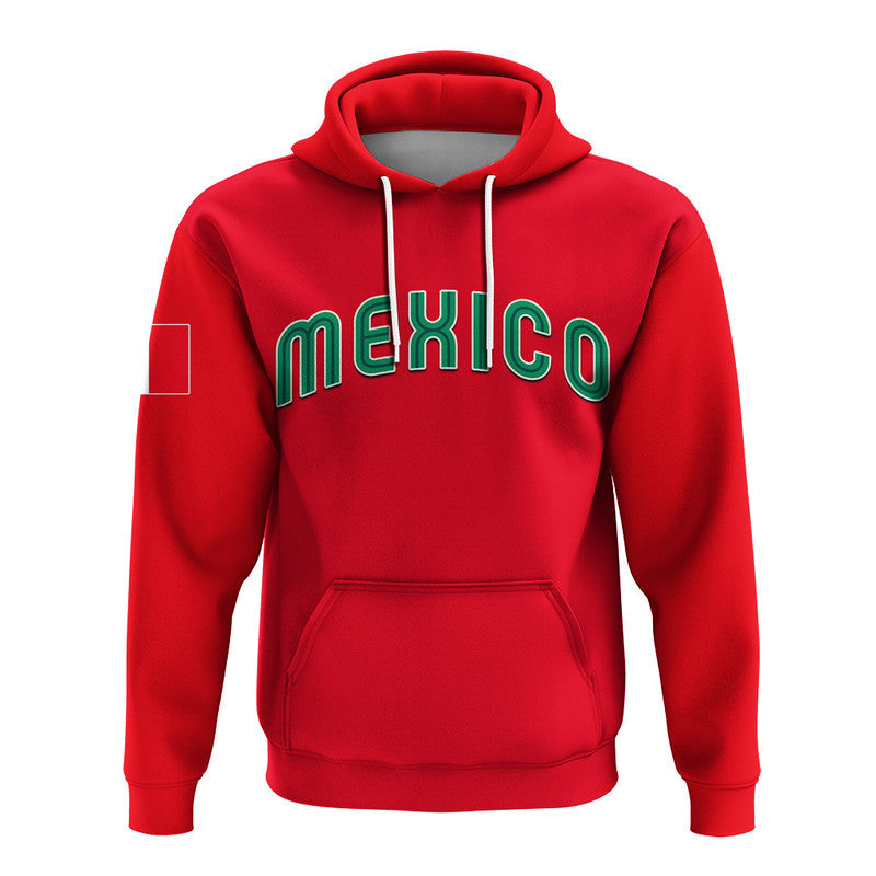 Custom Baseball 2023 Mexico Hoodie Red Style LT6