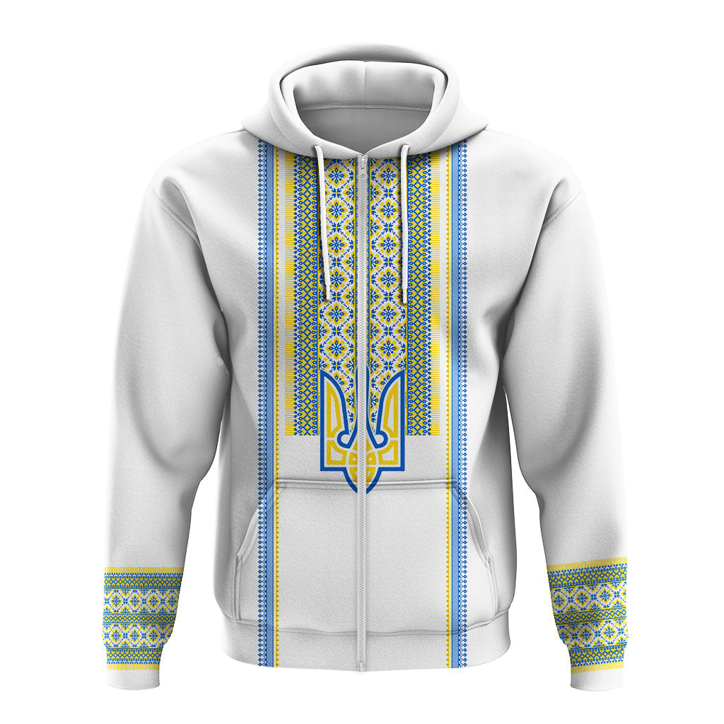 Ukraine Folk Patterns Hoodie Unity Day - White LT7