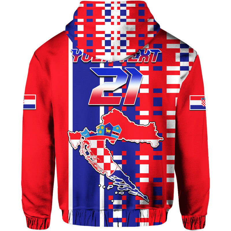 Custom Croatia Hoodie Football Flag Minimalist Style LT9