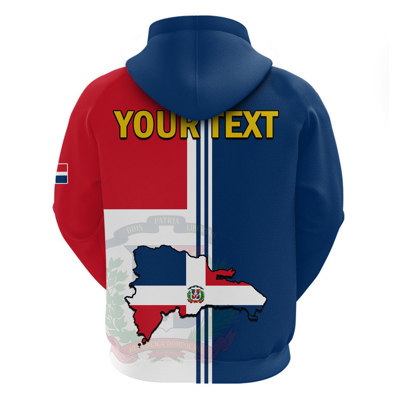 Custom Dominican Republic Hoodie Coat Of Arms And Flag Map LT9
