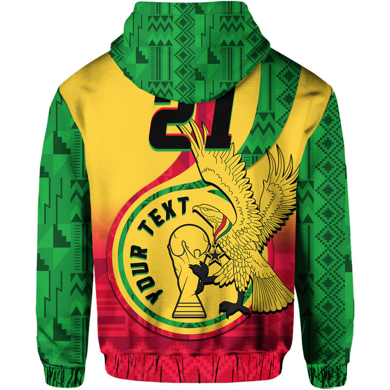 Custom Ghana Football Black Star and Golden Tawny Eagles Hoodie LT9
