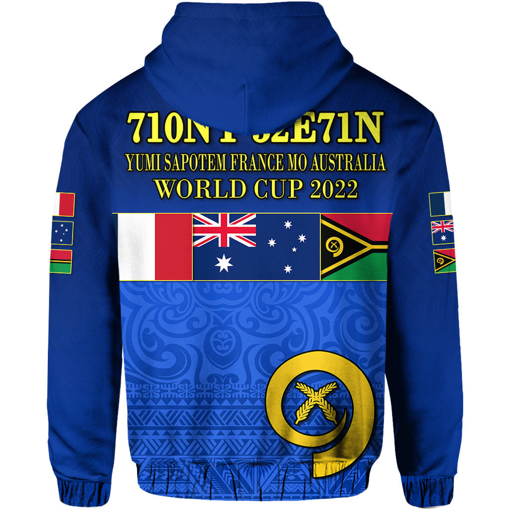 Custom Personalised Vanuatu Hoodie Mix Australia and France Flag LT13