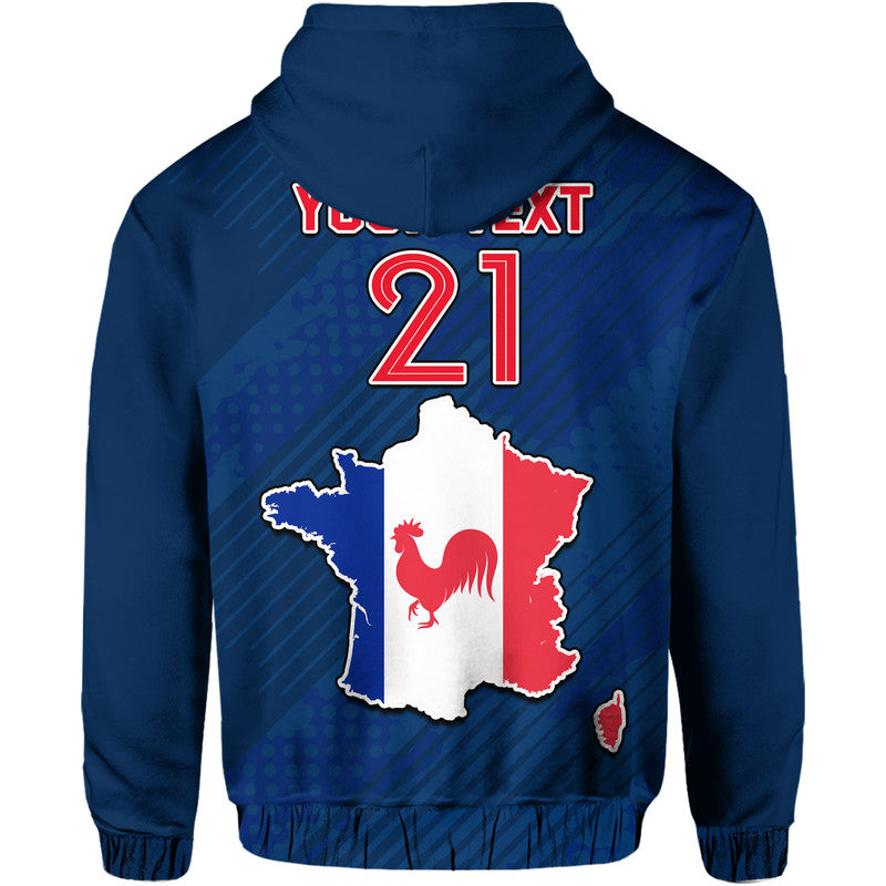 Custom France Football 2022 With Flag Map Hoodie LT9
