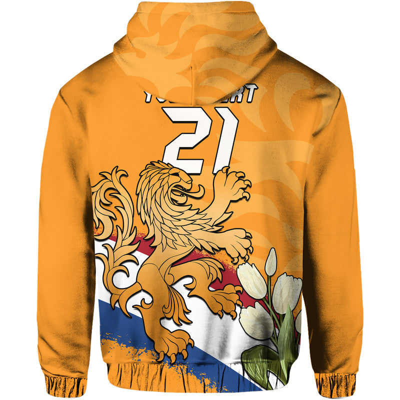 Custom Netherlands Football Flag Mix Tulip Flower Hoodie LT9